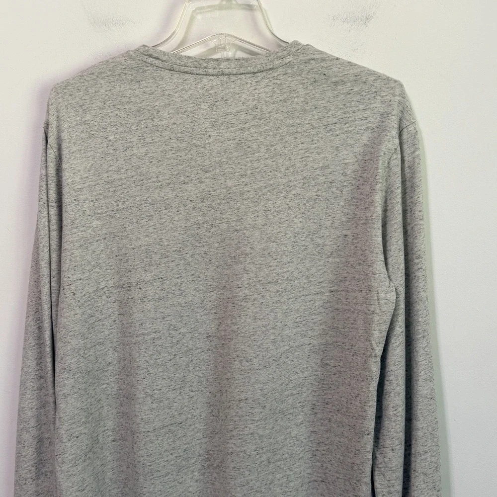 Polo‎ Ralph Lauren V Neck Tee M Mens Soft Heathered Gray Long Sleeve Pullover